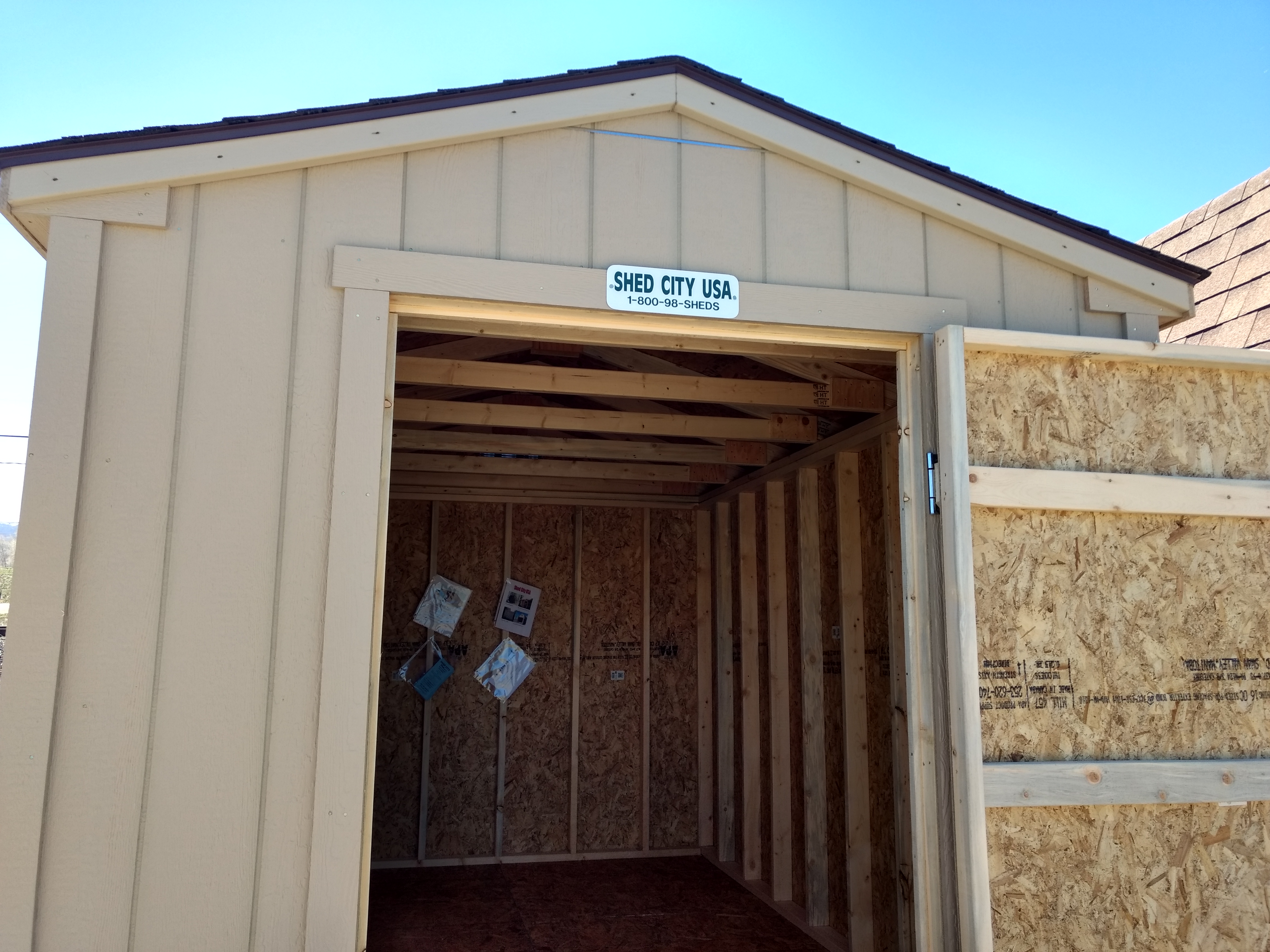 8 x 12 Ranch Style Wood Shed
