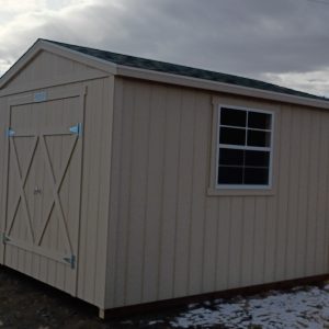 10 x 12 Ranch with double doors and a window and shelf